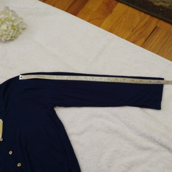 NWT Navy Blue MK Michael Kors Long Sleeve Top Medium - Picture 11 of 14